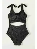 Angelsin Özel Tasarım Mayo Mayokini Siyah Siyah detay görünüm