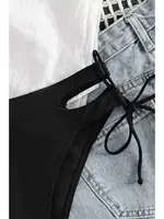 Pencereli Yandan Bağlamalı Bikini Altı Angelsin 41798 Siyah farklı açı