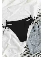 Pencereli Yandan Bağlamalı Bikini Altı Angelsin 41798 Siyah görsel 4