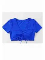 Yarım Kol Büzgülü Bikini Üstü Mavi Angelsin 43189 Mavi farklı açı