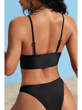 Angelsin Astarlı Düz Bikini Altı Siyah Angelsin 4183 - Alternatif Görünüm