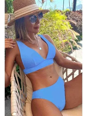 Angelsin Angelsin Şık Bikini Üstü Mavi MS41689