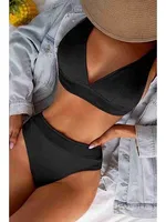 Angelsin Şık Bikini Üstü Siyah Siyah detay görünüm