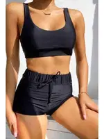 Kalın Askılı Tankini Bikini Üstü Angelsin 4216 Siyah