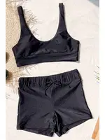 Kalın Askılı Tankini Bikini Üstü Angelsin 4216 Siyah farklı açı