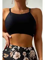 Crop Tankini Bikini Üstü Siyah Angelsin 43239 Siyah detay görünüm