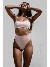 Angelsin V Kesim Yüksek Bel Bikini Altı Pembe Angelsin 4220