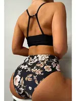 Angelsin Yüksek Bel Baskılı Bikini Altı MS43238-Siyah Siyah görsel 4