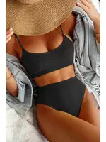 Özel Kumaş Yüksek Bel Tankini Bikini Takım Angelsin 4174