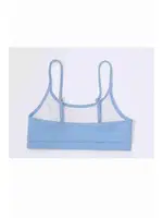 Angelsin Yüksek Bel Özel Kumaş Tankini Bikini Üstü Mavi Mavi görsel 4