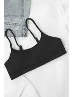 Yüksek Bel Fitilli Kumaş Tankini Bikini Üstü Siyah Angelsin 41749 farklı açı