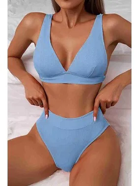 Angelsin Angelsin Yüksel Bel Bikini Altı Mavi - Alternatif Görünüm