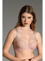 Askıları Taş İşlemeli Double Push Up Sütyen New Bra 9017 Pudra farklı açı