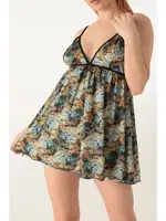 Askılı Desenli Mini Gecelik Miorre 001-001301 Yeşil görsel 6