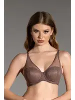 Balenli Desteksiz Fileli Sütyen New Bra 3024 Kahverengi detay görünüm