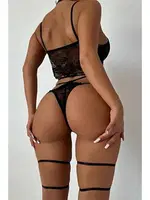 Dantel Harnes Fantazi Jartiyer Takım Bella Notte 16025 Siyah farklı açı