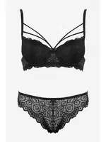 Dantelli Bralet Destekli Sütyen Takım Bella Notte 19010 Siyah