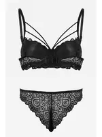 Dantelli Bralet Destekli Sütyen Takım Bella Notte 19010 Siyah detay görünüm