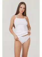 İnce Askılı Yüksek Yaka Kadın Atlet Takım Berrak 1261 Beyaz