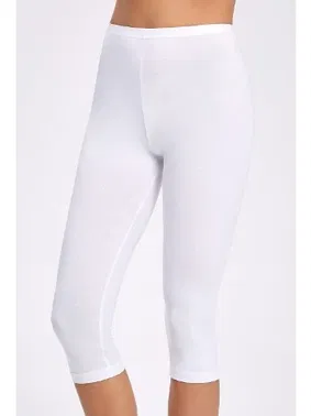İlke Beyaz Likralı Kapri Tayt İlke 2257