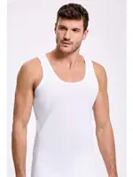 Beyaz Pamuk Ribana Erkek Atlet İlke 1118 Beyaz