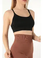 Çapraz Sırt Askılı Pedsiz DoReMi Spor Sütyen 002-000182 Siyah farklı açı