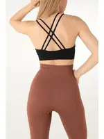 Çapraz Sırt Askılı Pedsiz DoReMi Spor Sütyen 002-000182 Siyah görsel 4