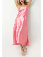 Çarpraz Askılı Derin Yırtmaçlı Saten Gecelik DoReMi 002-001280 Somon görsel 6