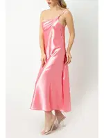 Çarpraz Askılı Derin Yırtmaçlı Saten Gecelik DoReMi 002-001280 Somon görsel 7