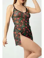 Çiçek Desen Fantezi Askılı Gecelik Phevos 012-002255 farklı açı