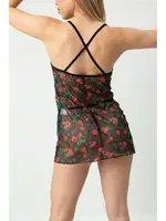 Çiçek Desen Fantezi Askılı Gecelik Phevos 012-002255 görsel 4