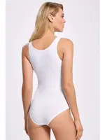 Çıtçıtlı Badi Geniş Askılı İlke 250 Beyaz detay görünüm