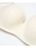 Çizgili Desteksiz Straplez Sütyen NBB 3001 Ekru görsel 8