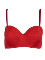 Çizgili Desteksiz Straplez Sütyen NBB 3001 Kırmızı görsel 9