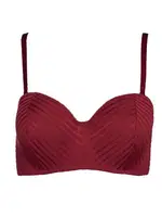 Çizgili Desteksiz Straplez Sütyen NBB 3001 Bordo görsel 13