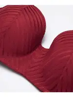 Çizgili Desteksiz Straplez Sütyen NBB 3001 Bordo görsel 16