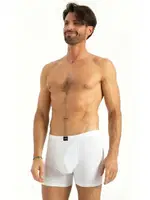 Cotton Geçme Bel Boxer Q-En 513 Beyaz farklı açı