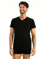 Cotton V Yaka Atlet Q-En 1004 Siyah