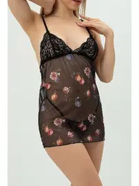 Phevos Dantel Detaylı Sırt Dekolteli Gecelik Phevos 012-002282