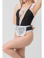 Dantelli Hizmetçi Kostüm Phevos 012-002218 Siyah farklı açı