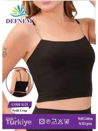 Defnem İnce Askılı Taşlı Pedli Crop Defnem 8125