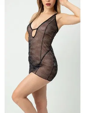 Phevos Desenli Göğüs Dekolteli Gecelik Phevos 012-002214 - Alternatif Görünüm