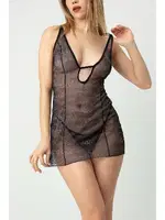 Desenli Göğüs Dekolteli Gecelik Phevos 012-002214 görsel 4