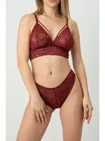 Dolgusuz Hazel Dantel Bralet Takım DoReMi 002-001602 Bordo