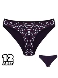 Dondeza Mor Çiçekli Kadın Bikini Külot 12Li Dondeza 101-131