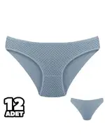 Puantiye Desenli Kadın Bikini Külot 12Li Dondeza 101-132 Beyaz