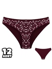 Dondeza Çiçek Desenli Bayan Bikini Külot 12Li Dondeza 101-133