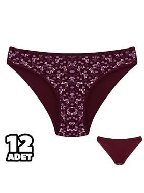 Dondeza Önü Desenli Kadın Bikini Külot 12'Li Dondeza 101-134