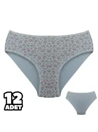 Dondeza Çiçek Desenli Ekru Kadın Külot 12'li Dondeza 201-133