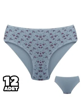 Dondeza Önü Desenli 12Li Beyaz Kadın Külot Dondeza 201-134